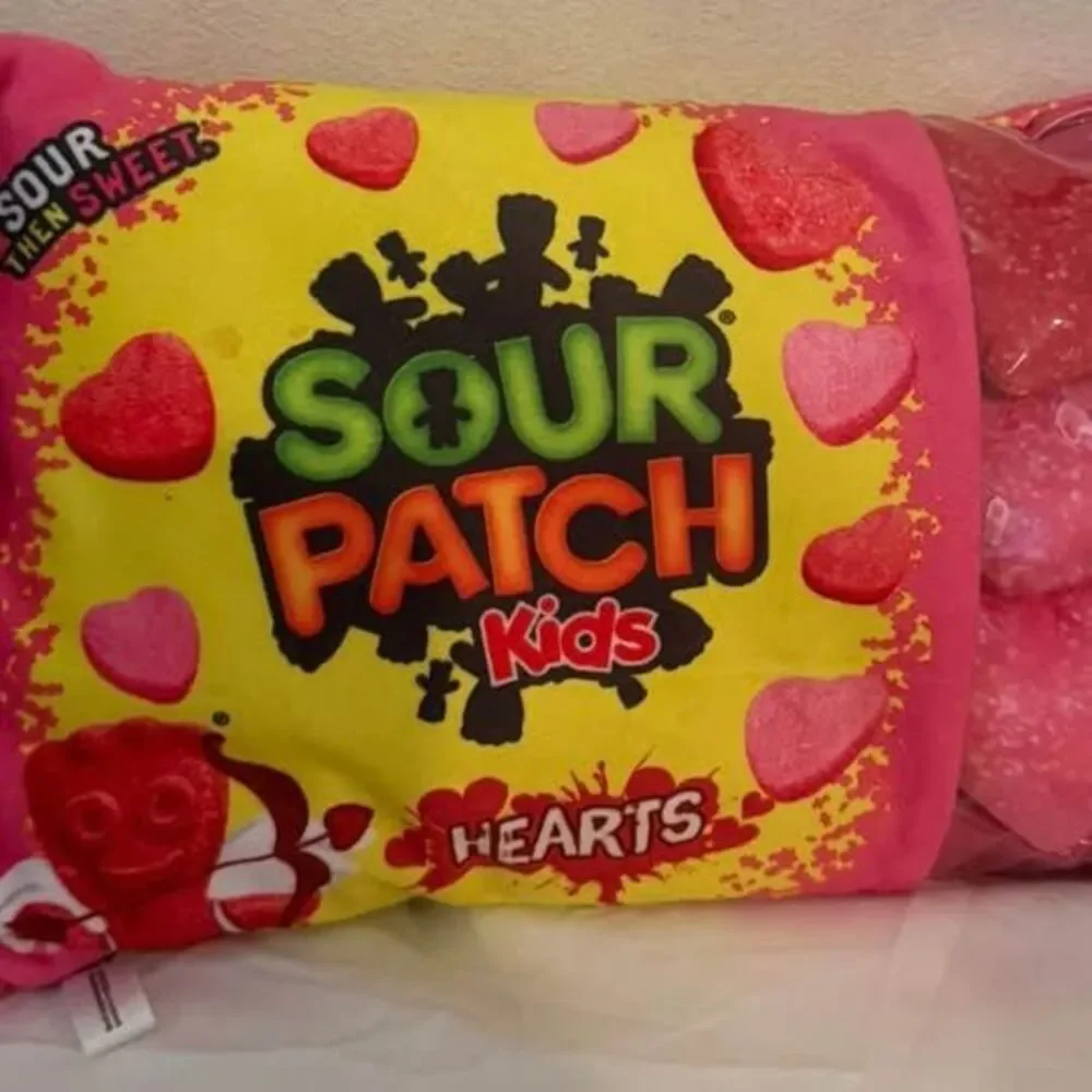 Sour patch kids removable squishy hearts pillow